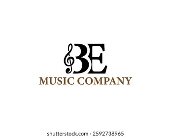 Letter typography music company logo vector