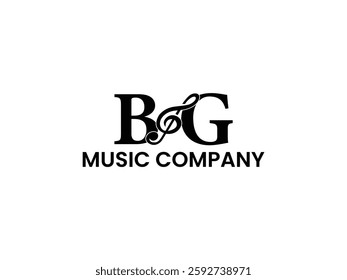 Letter typography music company logo vector