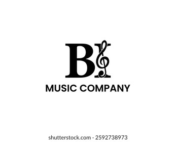 Letter typography music company logo vector