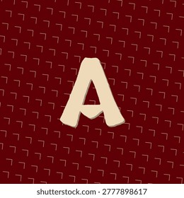 Letter A typography, red yellow deep color palette, repeating linear gradient, diamond medallion, shadowed lettering, pill grid edge accents pattern, with cream, orange, red, darkred color