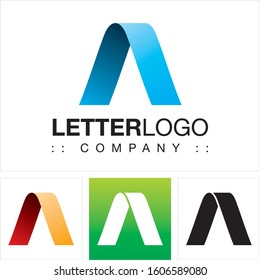 Letter A (Typography) Vector Symbol Company Logo (Logotype). 3d Geometric Paper Fold (Origami) Layered Spiral Style Icon Illustration. Elegant Identity Concept Design Idea Brand Template.