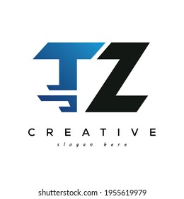 Letter TZ Schnelle Geschwindigkeit und E-Commerce Logo-Design-Element