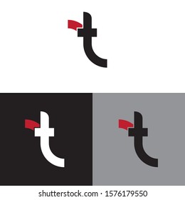 Letter tz linked lowercase logo design template elements. Red letter Isolated on black white grey background. Suitable for business, consulting group company