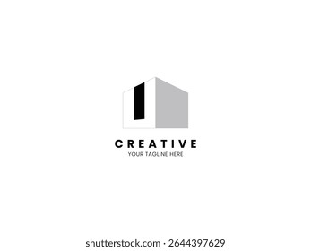 Letter U 3D building logo for your brand