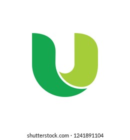 letter u 3d geometric logo vector