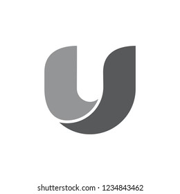 Letter U 3d Gradient Curves Logo Stock Vector (Royalty Free) 1234843462