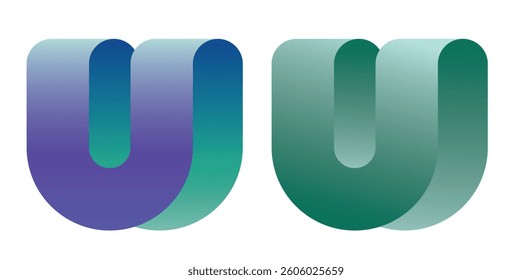 Letter U 3d logo design vector icon symbol template
