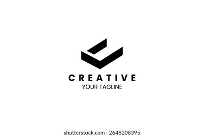 Letter U 3D logo design template for your business