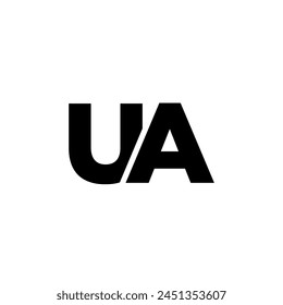 Letter U and A, UA logo design template. Minimal monogram initial based logotype.