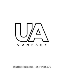 Letter U and A, UA logo design template. Minimal monogram initial based logotype.