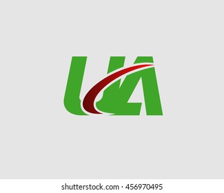 Letter u and a, ua logo vector
