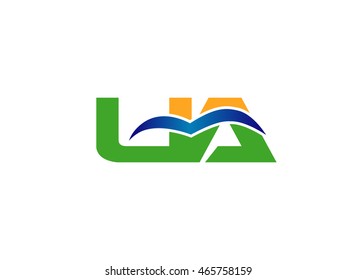 Letter u and a, ua logo vector
