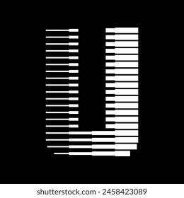 Letter U Abstract Geometric Line Logo