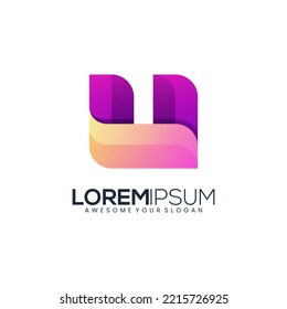 Letter U abstract modern colorful logo