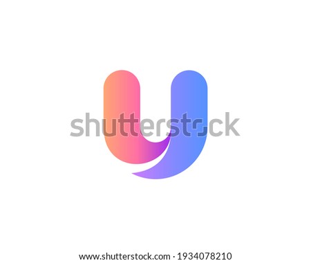 A letter U from abstract multicolors shapes. Application icon logotype design template. Vector icon logo design.