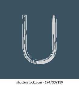 Letter U abstract simple icon logo