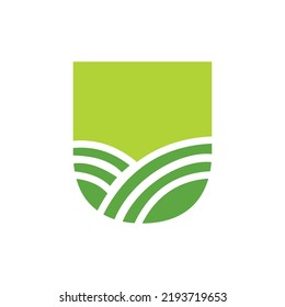 Letter U Agriculture Logo. Agro Farm Logo Based on Alphabet for Bakery, Bread, Cake, Cafe, Pastry, Home Industries Business Identity