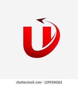 Letter U Airplane vector