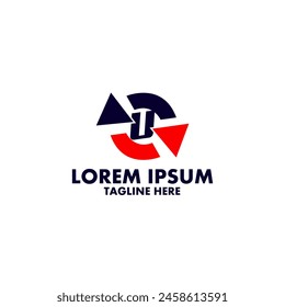 Letter U or alphabet with arrow vector logo. Suitable for marketing and business