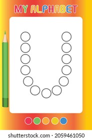 Letter U Alphabet Coloring Pages Printable Dot a Dot Preschool Activity 