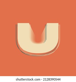 Letter U alphabet design graphic typography