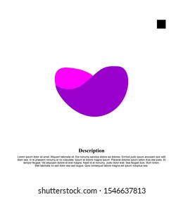 Letter U Alphabetic Logo Design Template, Line Logo Concept, Purple and White