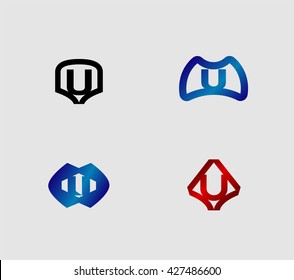 Letter u Alphabetical Logo Design Concepts
