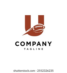 Letter U American Soccer Logo Icon Vector