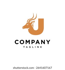 Letter U Antelope Logo Icon Vector