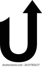Buchstabe u mit Pfeil nach oben Logo 


