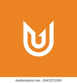Letter U Up Arrow logo design vector template