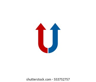 Letter U Arrow Up Logo Design Element