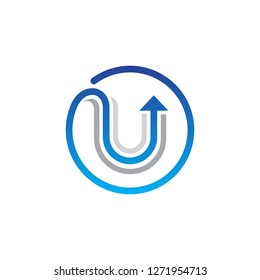Letter U arrow logo icon design template elements 