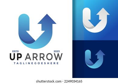 Letter U Up Arrow Logo Logos Design Element Stock Vector Illustration Template