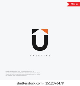 Letter U arrow modern logo design template. Universal vector icon. Modern logotype symbol