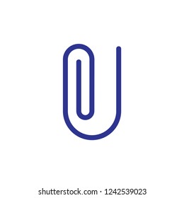 letter u attach design line art logo vector