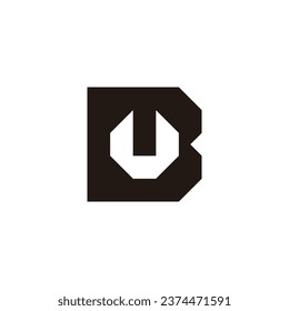Letter U in B square geometric symbol simple logo vector 