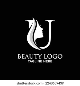 Letter U Beauty Face Logo Design Template Inspiration, Vector Illustration.