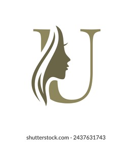 Letra U Beauty Face Logo