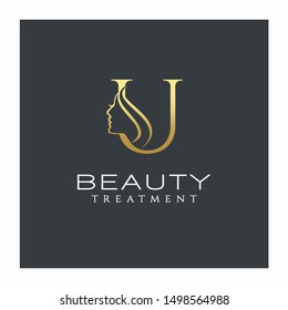 Letter U Beauty Logo Vector Icon
