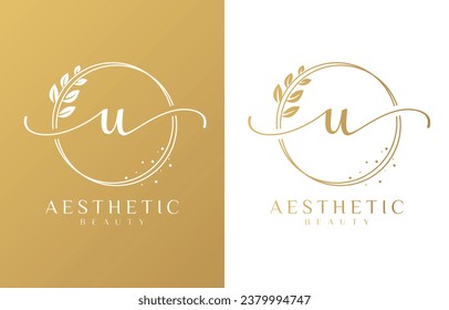 Letter U Beauty Monogram Logo