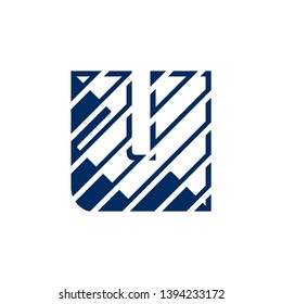 the letter U become the logo U with arrow symbol