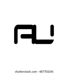 Letter A and U black logo design template