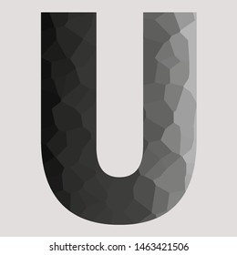 Letter U with black and white gradient