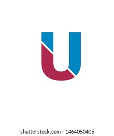 Letter U In Blue And Red