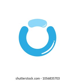 letter u blue water design logo