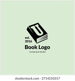 letra U Livro Logo Design Vetor Template