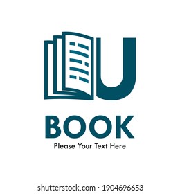 letter u with book logo template illustration. suitable for education, brand, website etc.