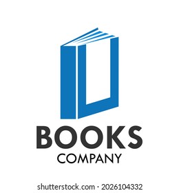 Letra u con ilustración del logotipo de libros
