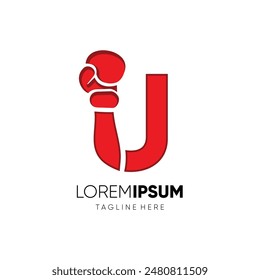 Letter U Boxing Glove Punch Logo Design Vector Icon Graphic Emblem Symbol Illustration